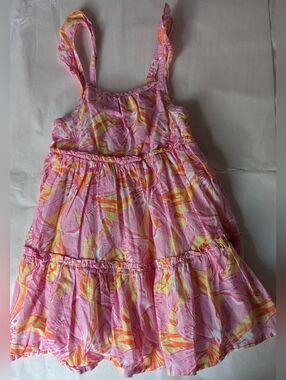 Tommy Bahama Girls Dress Tropical Tiered Size 6 BUTTONED ADJUSTABLE STRAP LINED